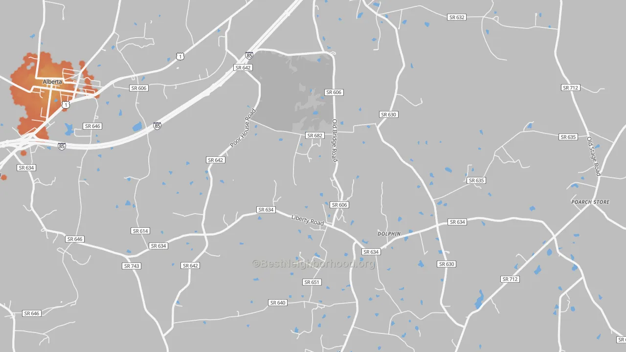 Bike Grade map of 23843, VA