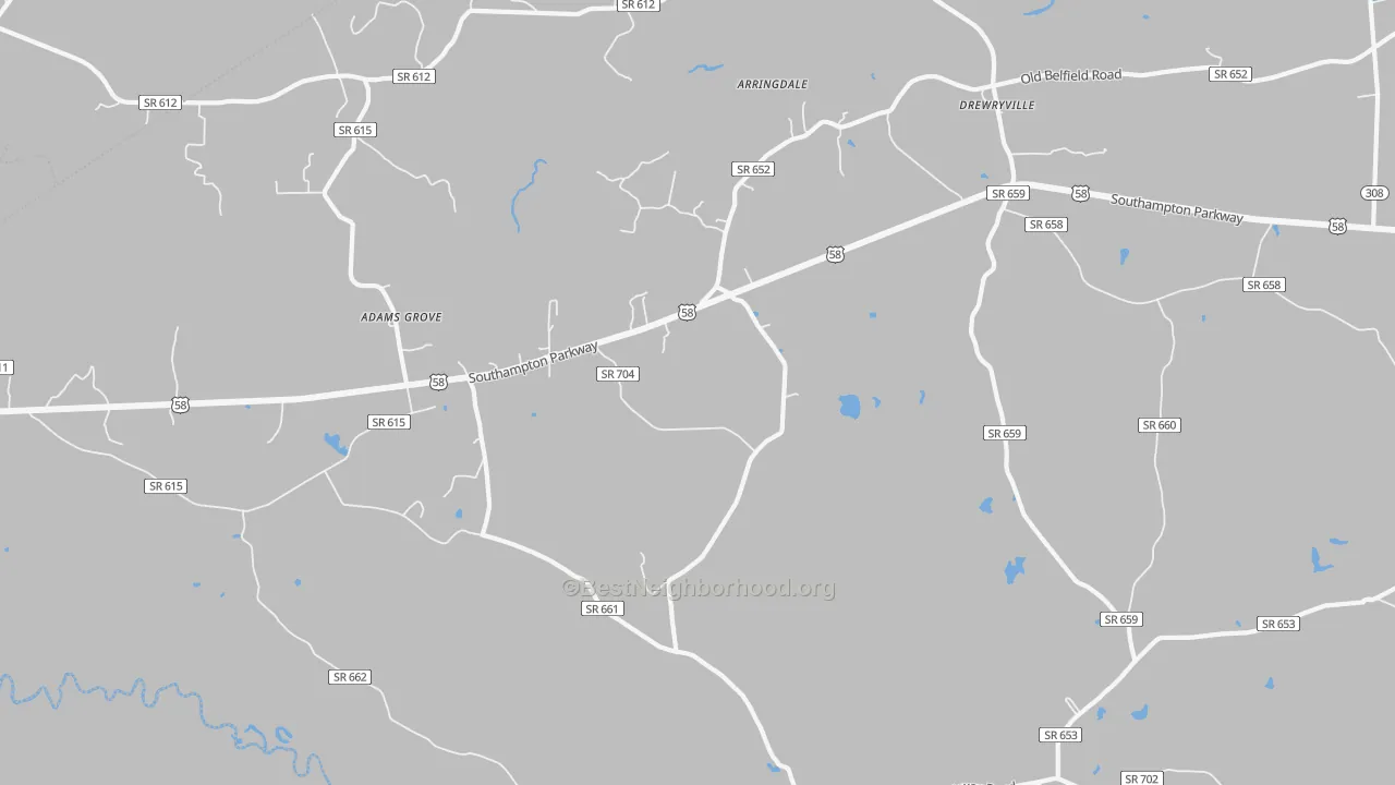 Bike Grade map of 23844, VA