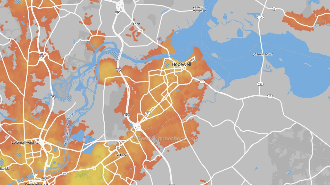 Bike Grade map of 23860, VA
