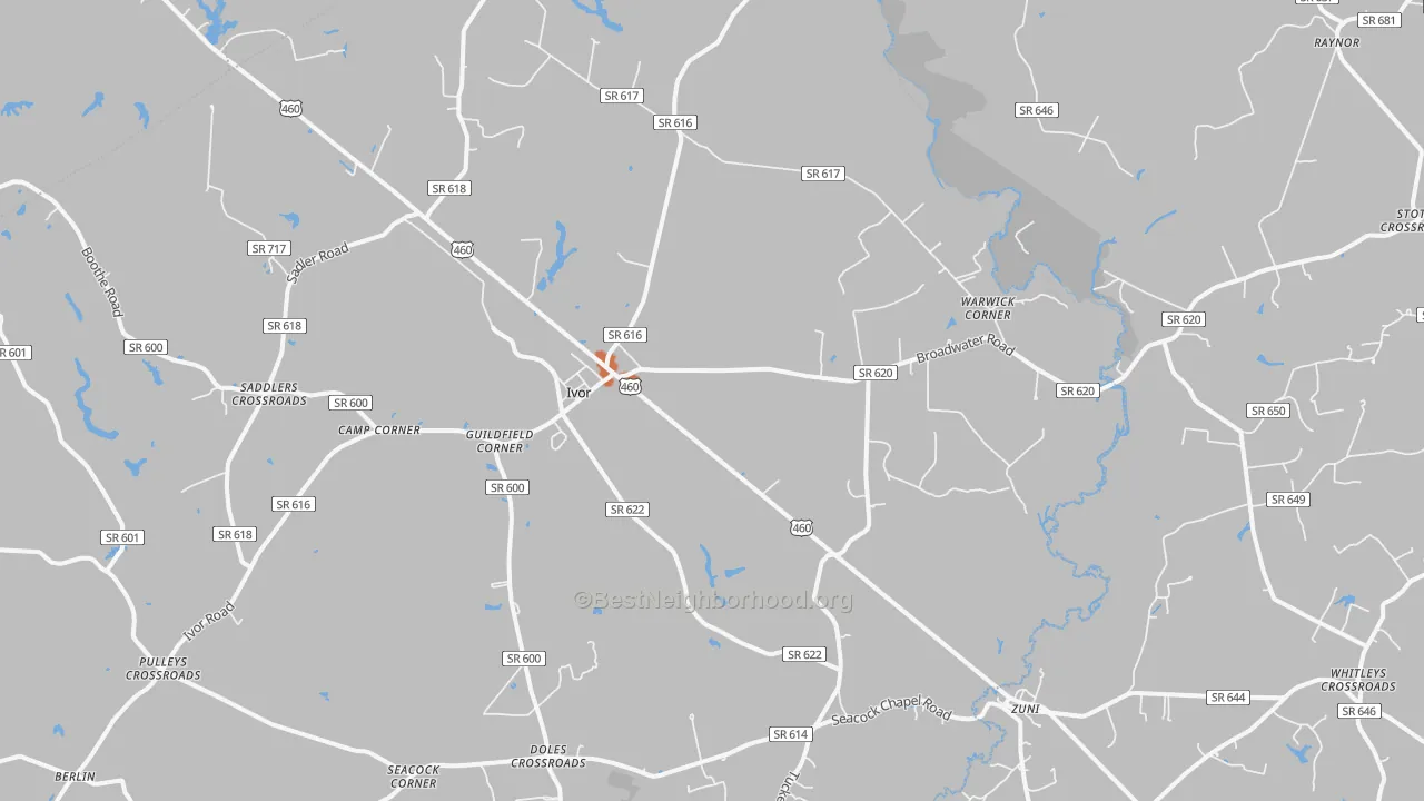 Bike Grade map of 23866, VA