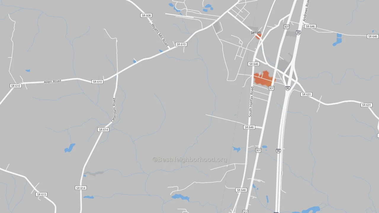 Bike Grade map of 23870, VA
