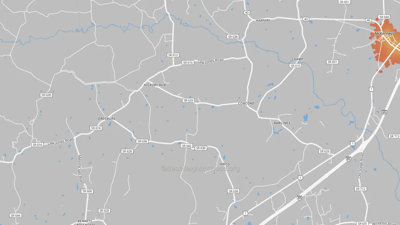 Bike Grade map of 23876, VA