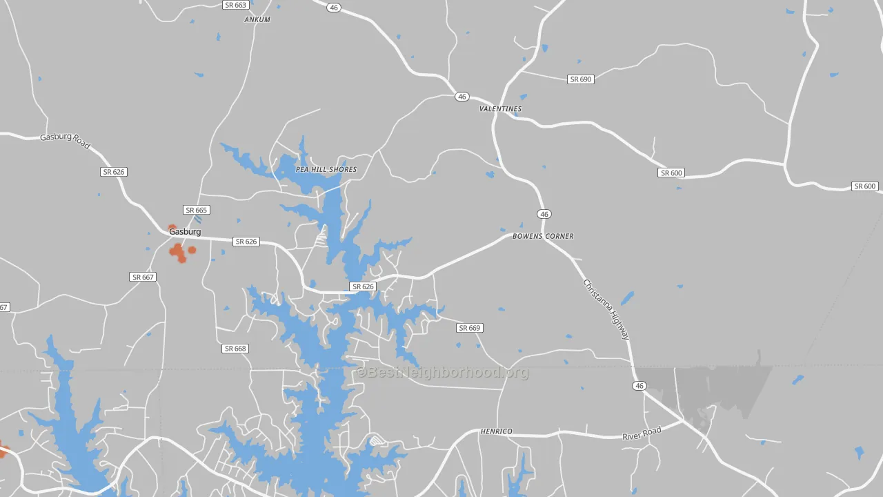 Bike Grade map of 23887, VA