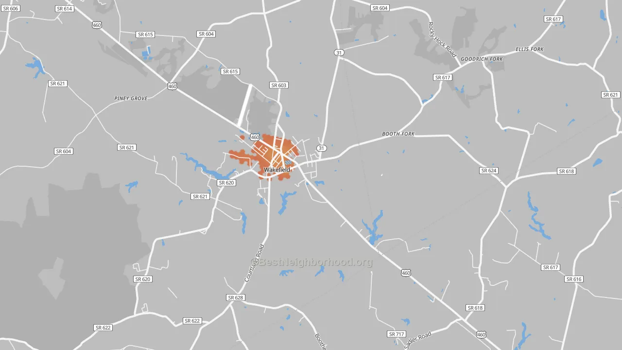 Bike Grade map of 23888, VA