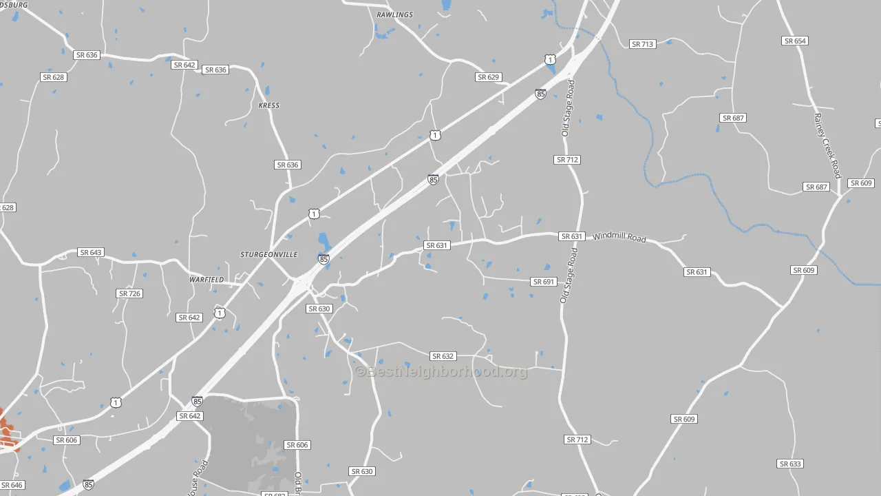 Bike Grade map of 23889, VA