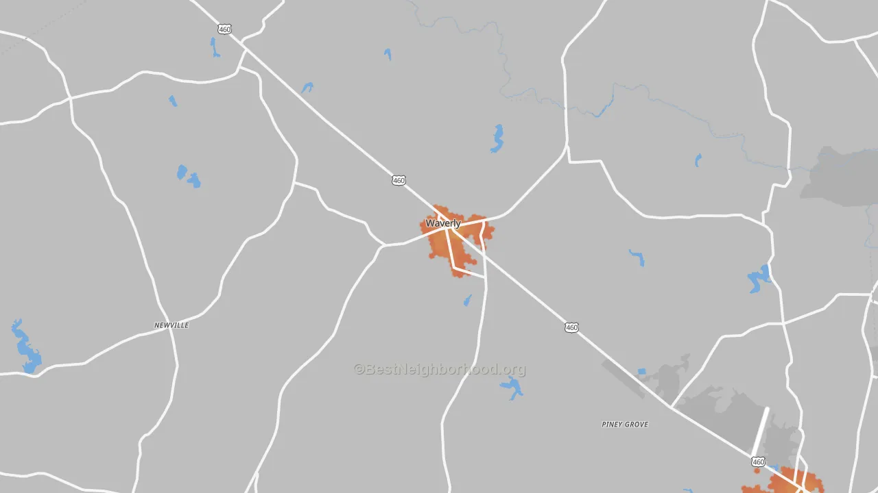 Bike Grade map of 23890, VA