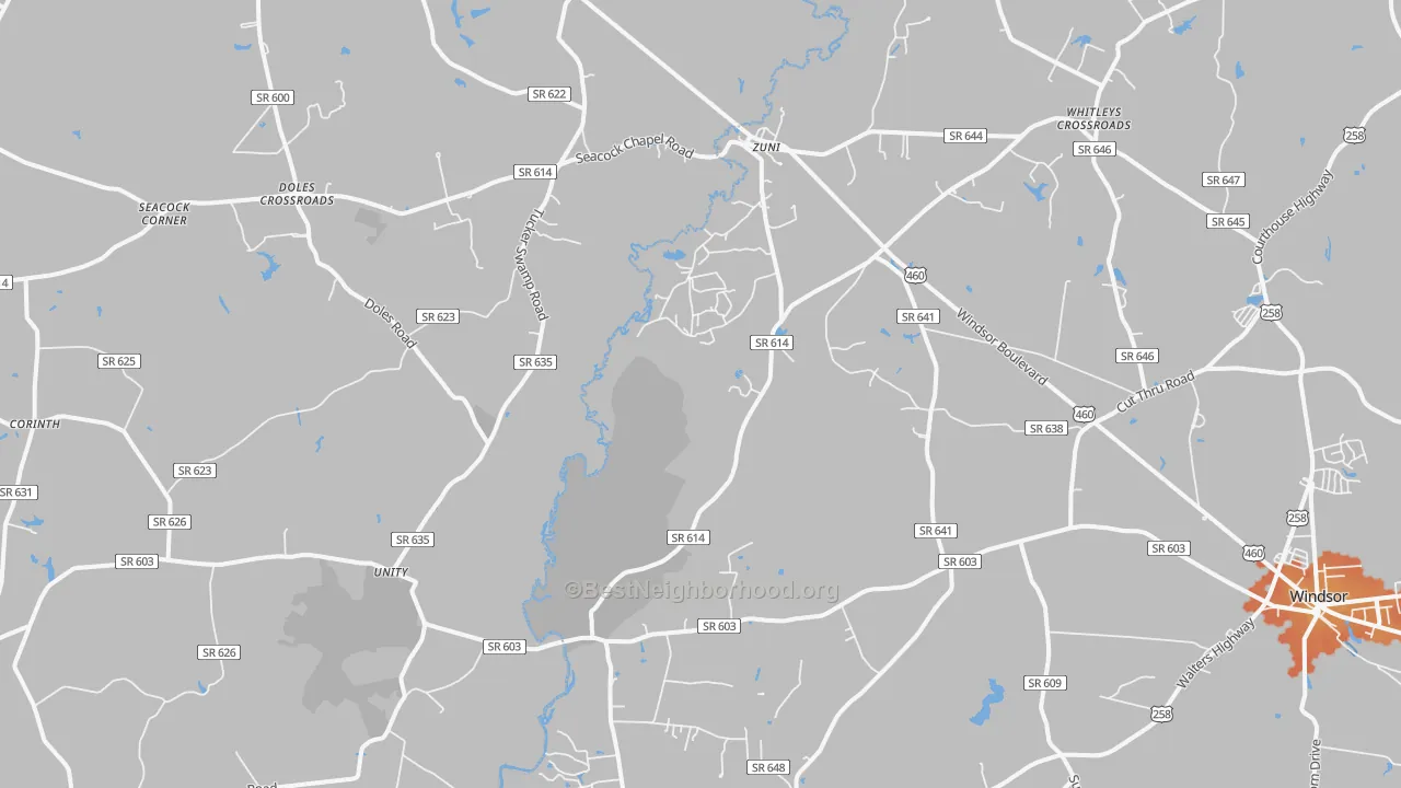 Bike Grade map of 23898, VA