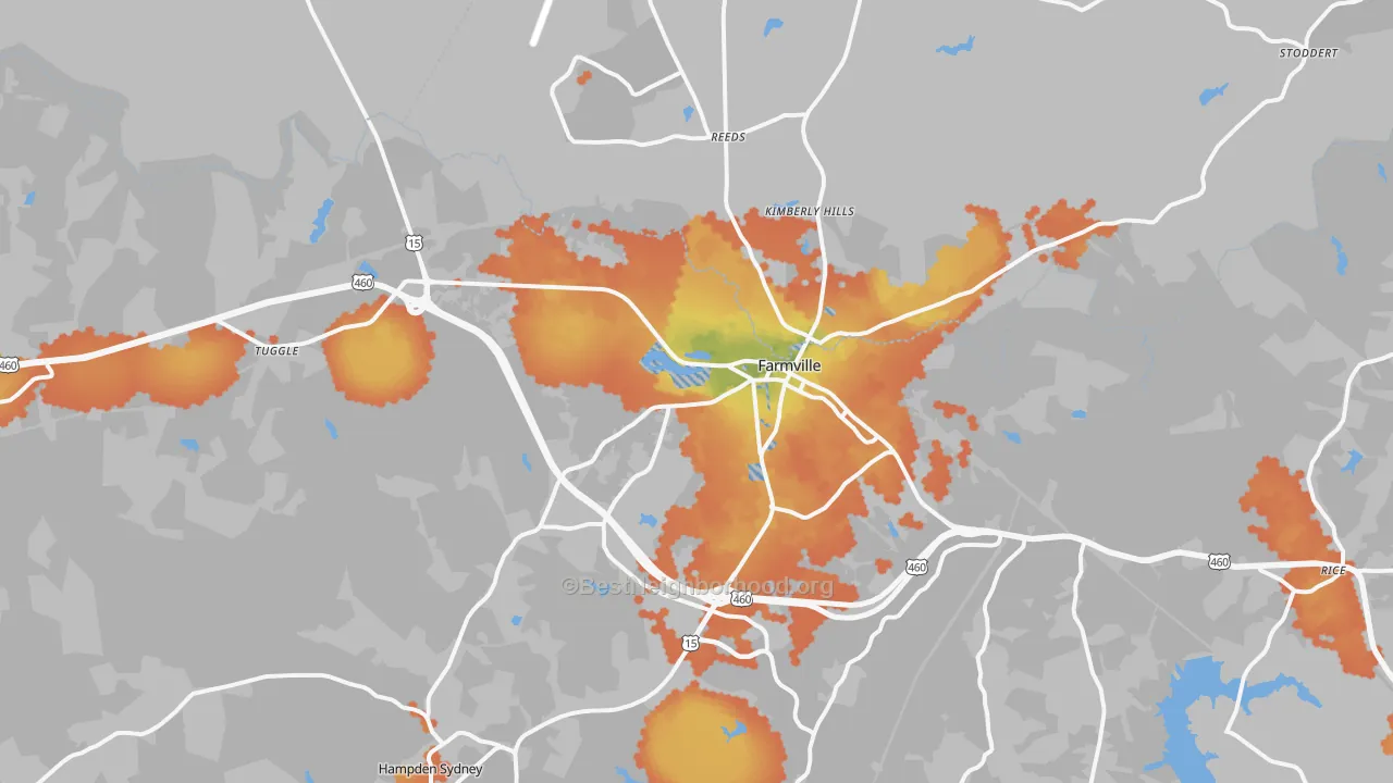 Bike Grade map of 23901, VA