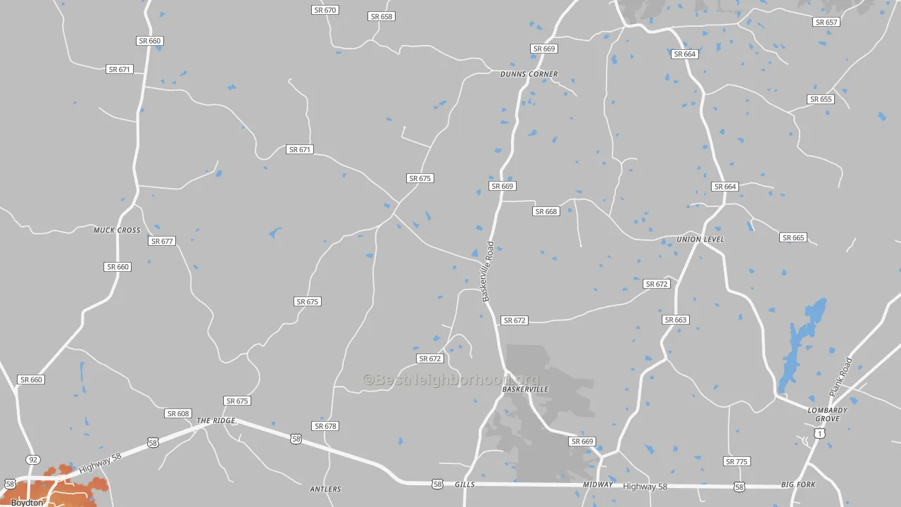 Bike Grade map of 23915, VA