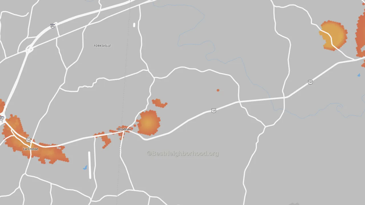 Bike Grade map of 23920, VA
