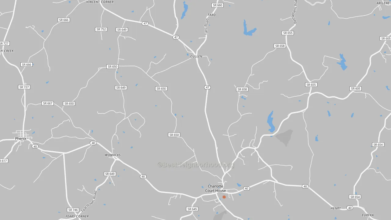 Bike Grade map of 23923, VA