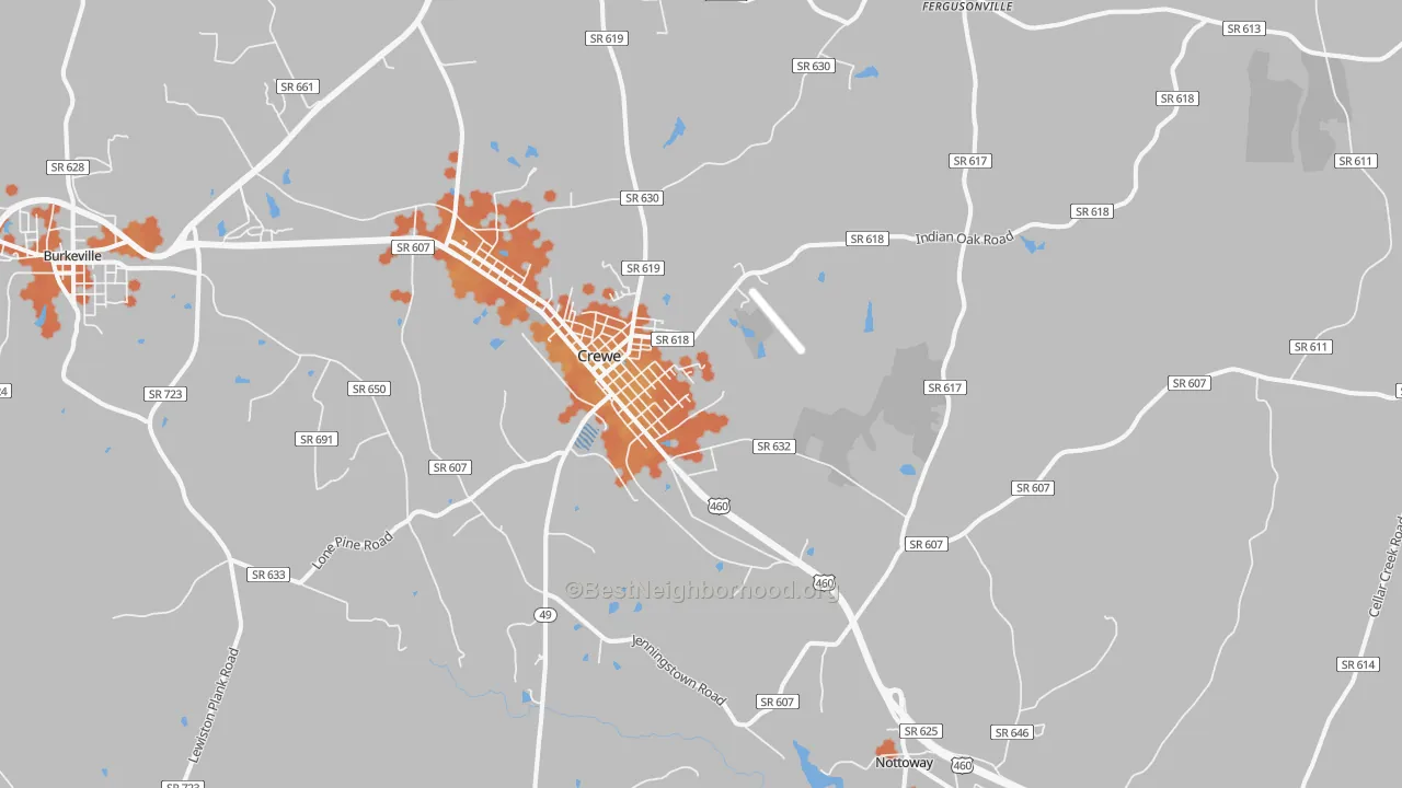Bike Grade map of 23930, VA