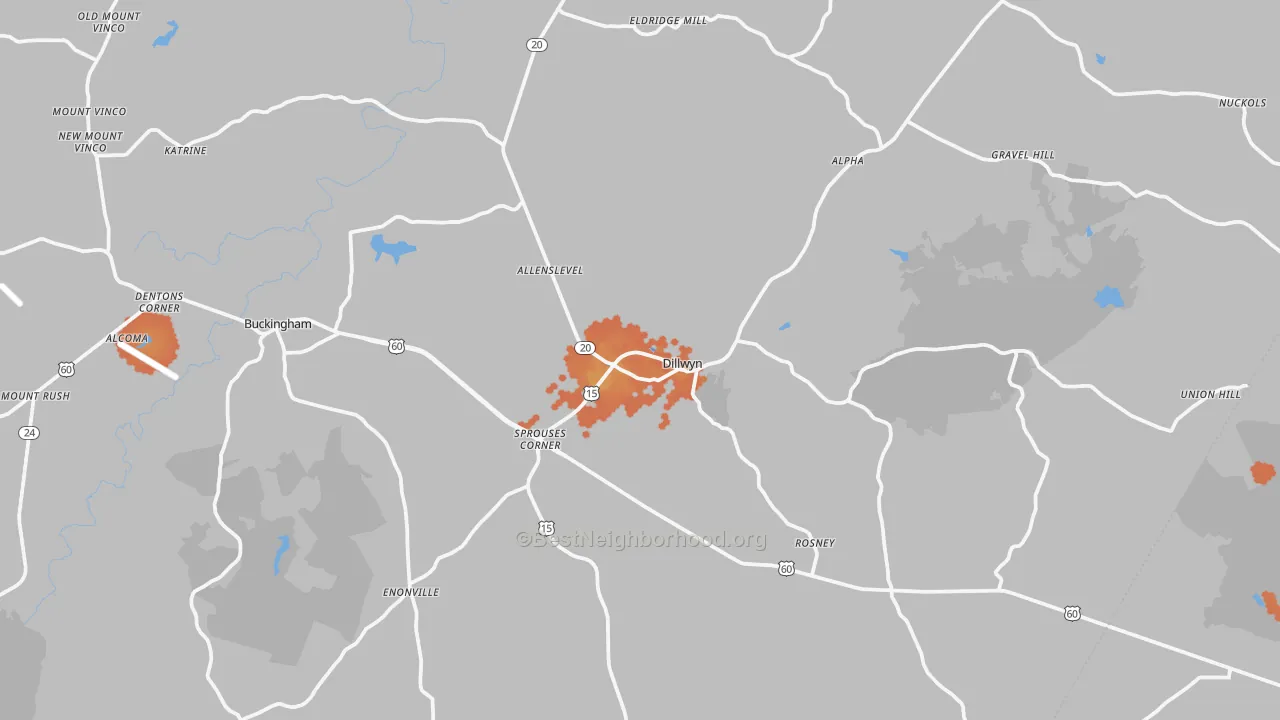 Bike Grade map of 23936, VA