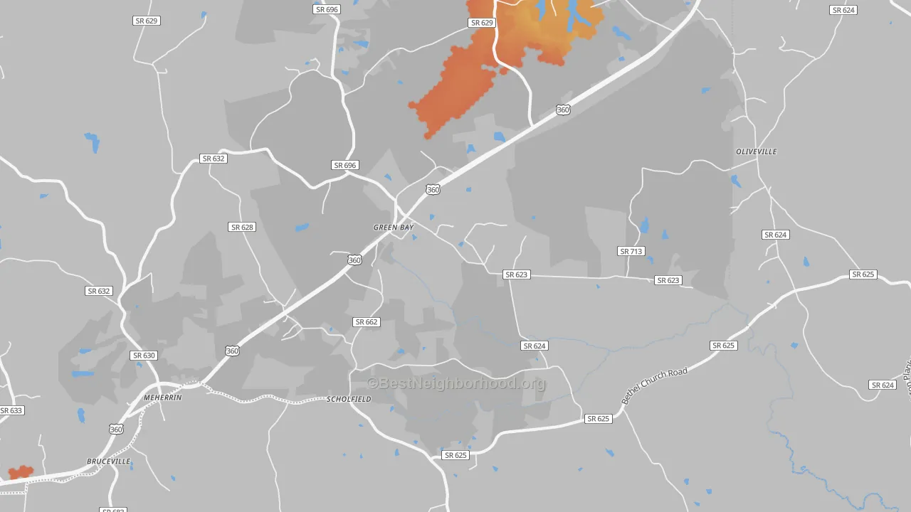 Bike Grade map of 23942, VA