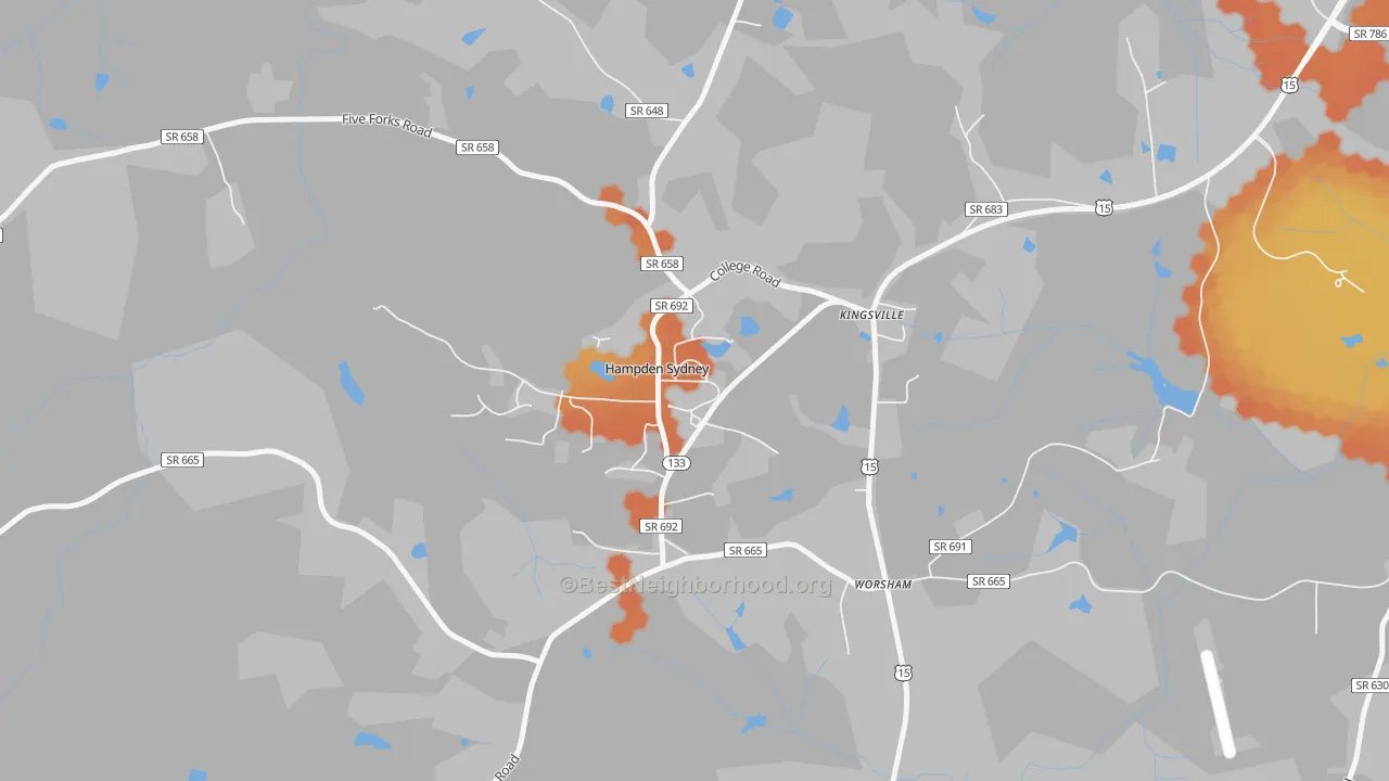 Bike Grade map of 23943, VA