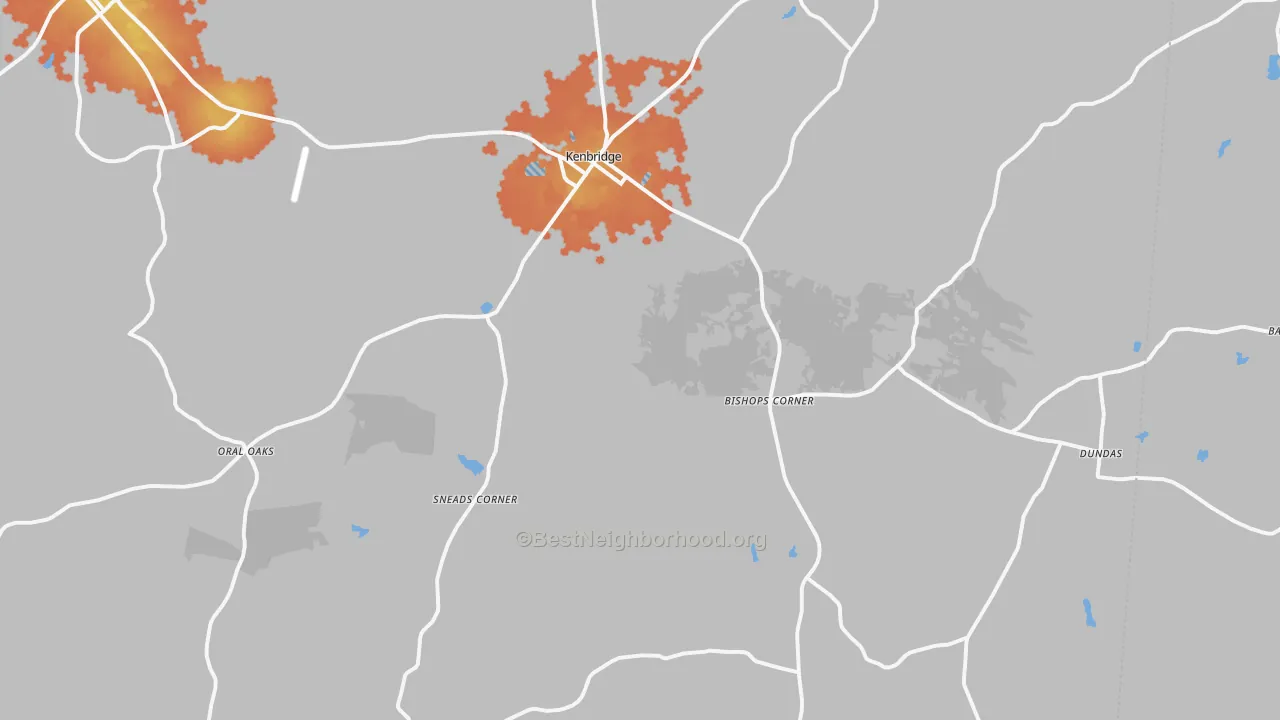 Bike Grade map of 23944, VA