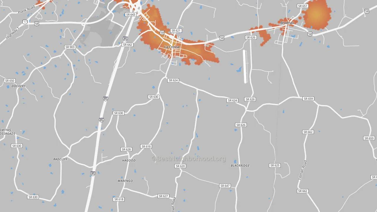 Bike Grade map of 23950, VA