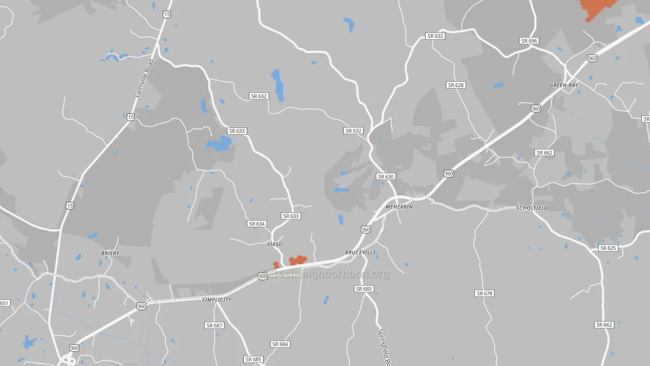 Bike Grade map of 23954, VA