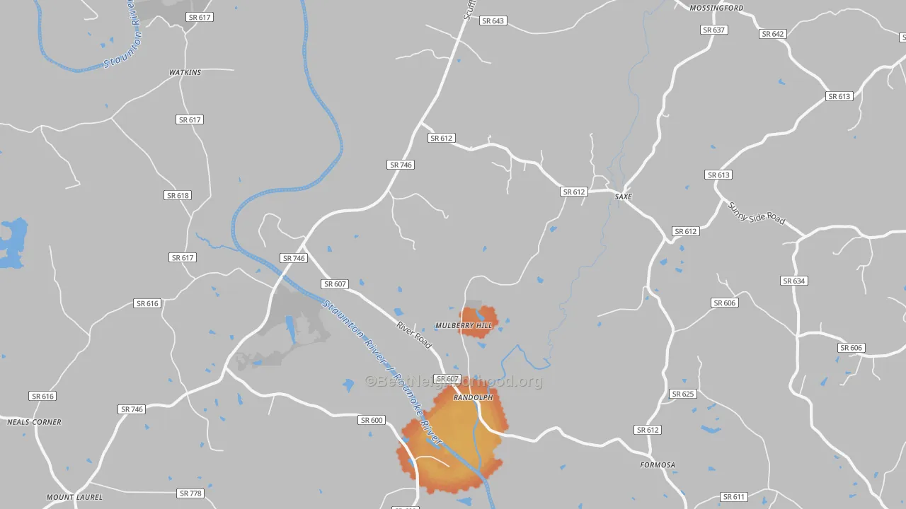 Bike Grade map of 23962, VA