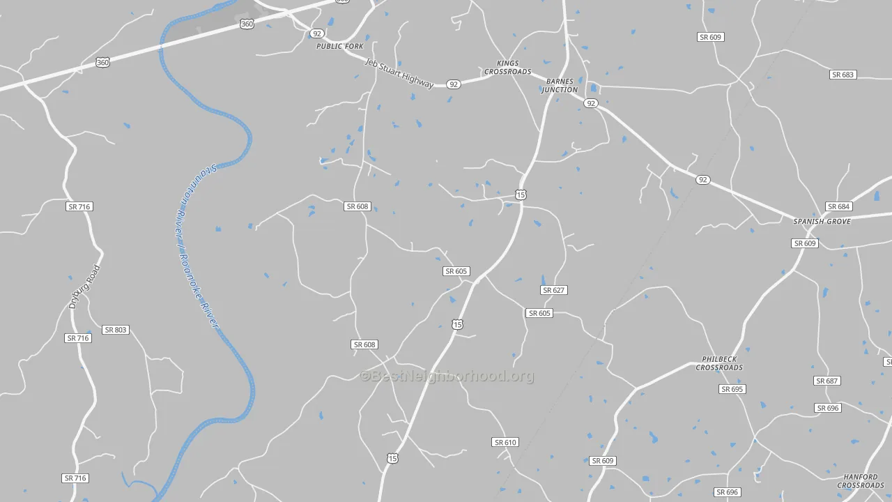 Bike Grade map of 23964, VA