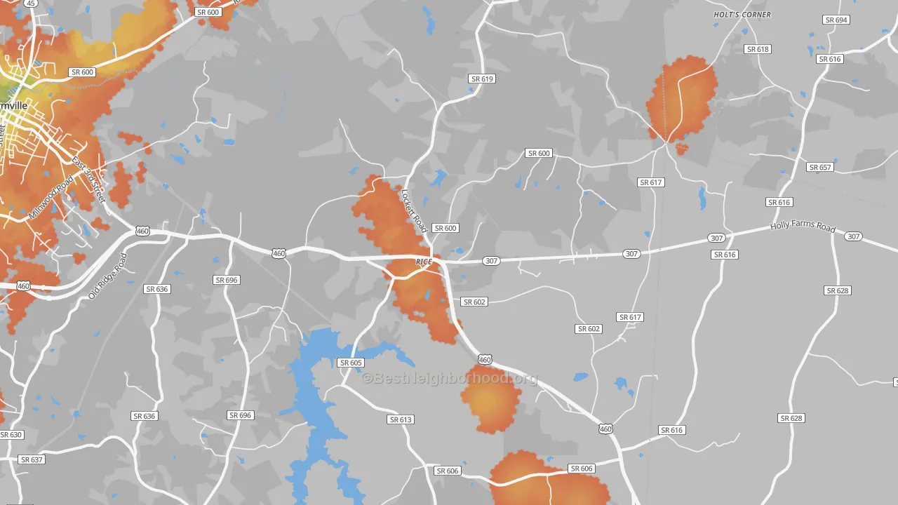 Bike Grade map of 23966, VA