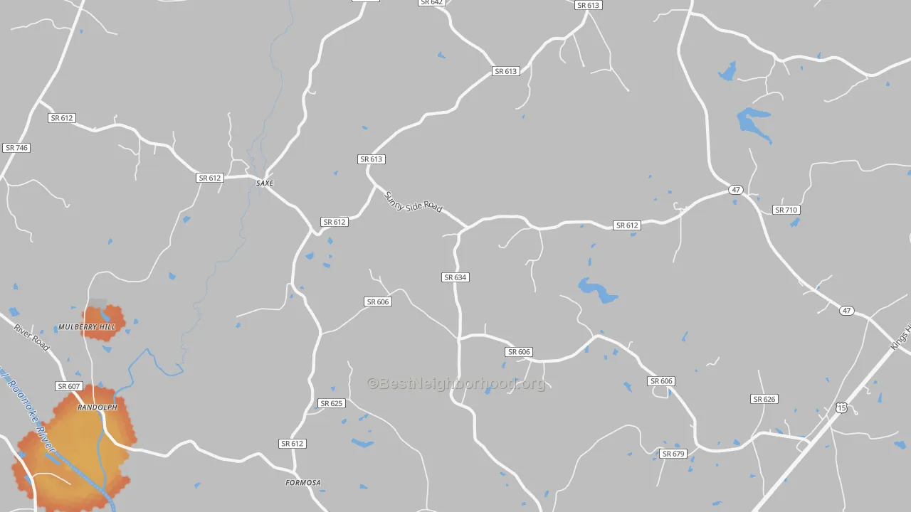 Bike Grade map of 23967, VA