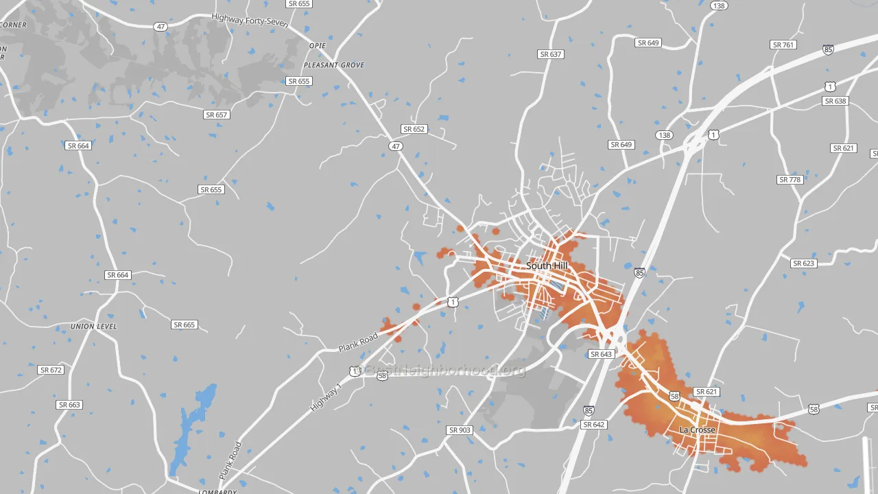 Bike Grade map of 23970, VA