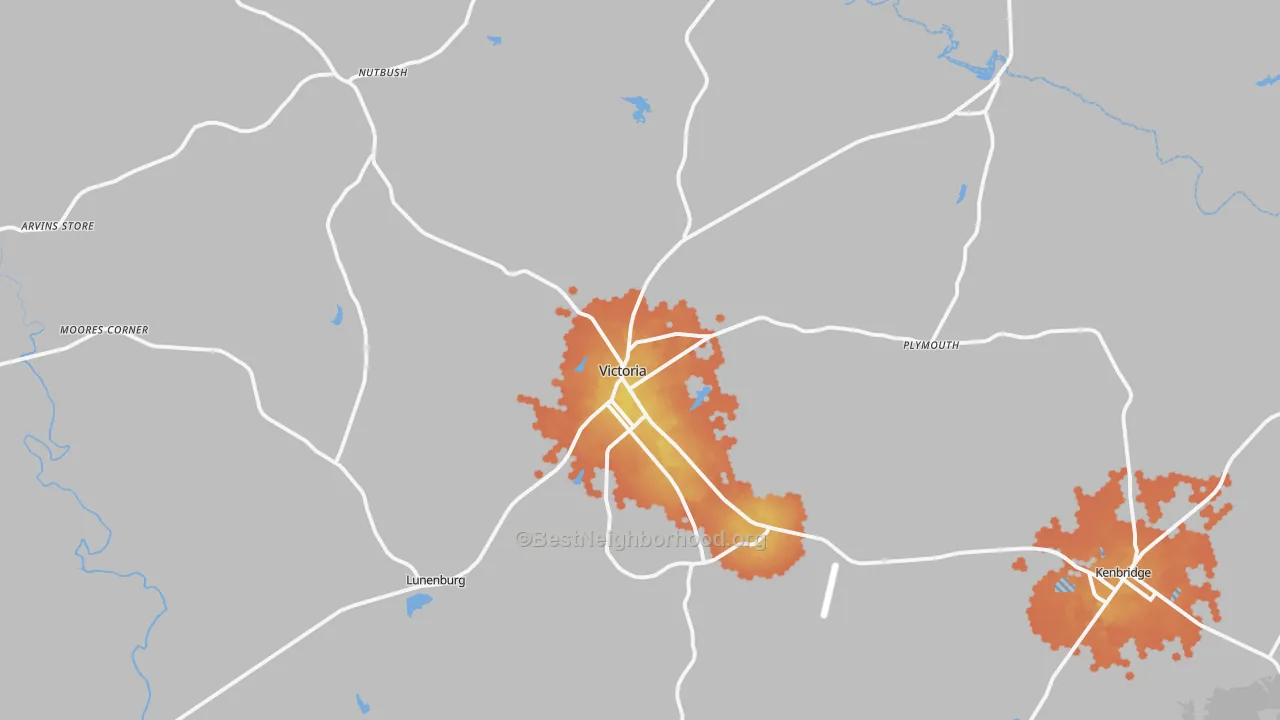 Bike Grade map of 23974, VA
