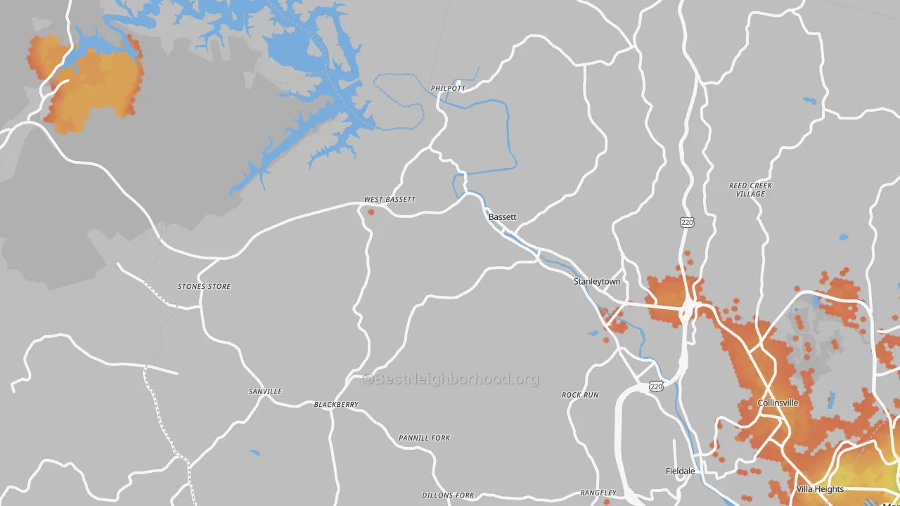 Bike Grade map of 24055, VA