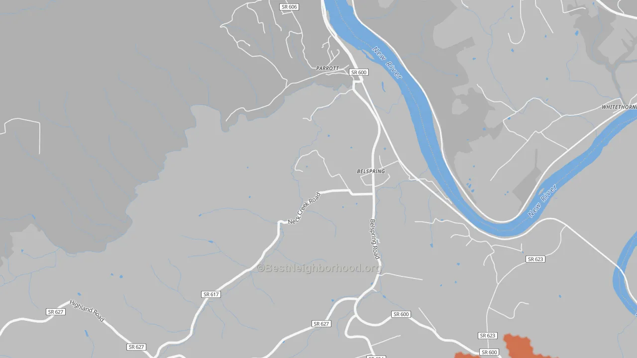 Bike Grade map of 24058, VA