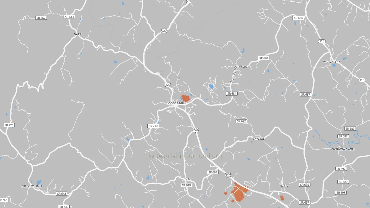Bike Grade map of 24065, VA