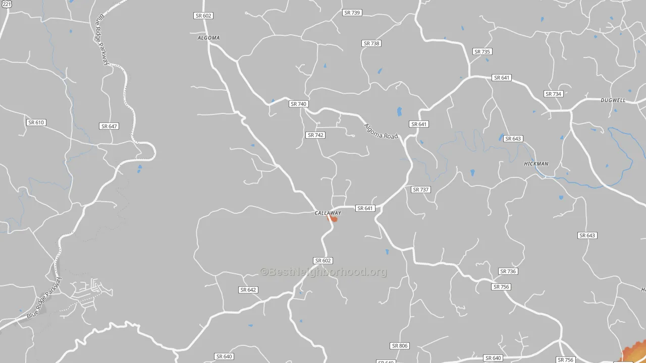 Bike Grade map of 24067, VA
