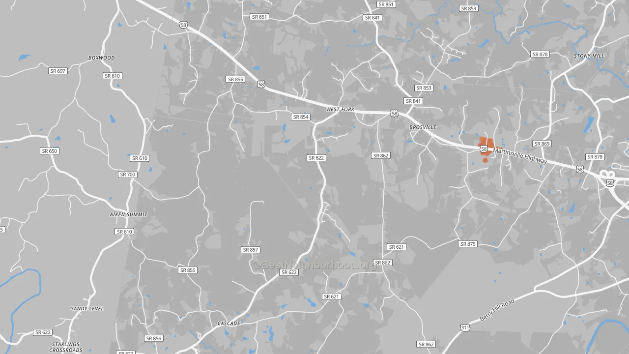Bike Grade map of 24069, VA
