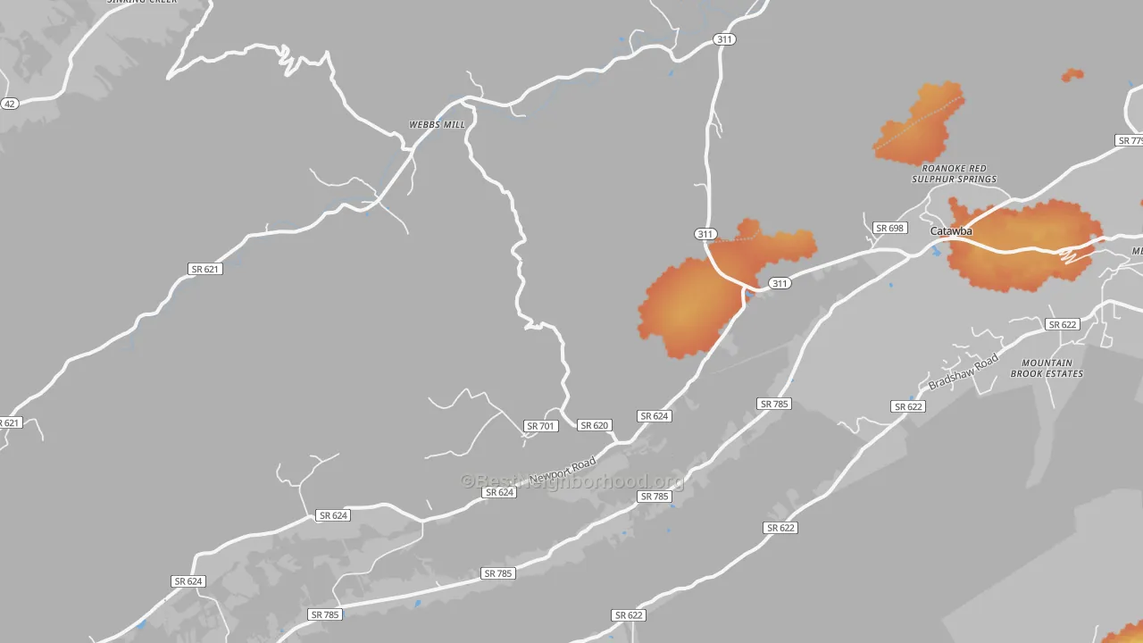Bike Grade map of 24070, VA