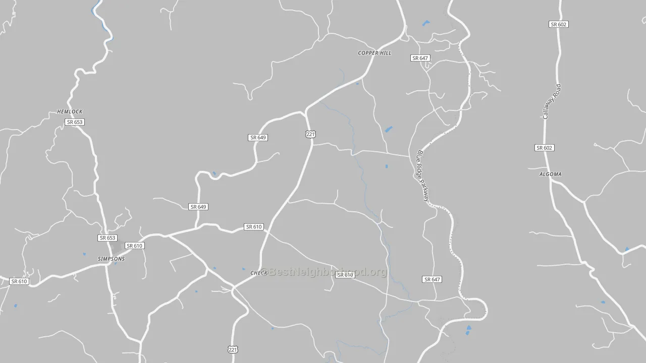 Bike Grade map of 24079, VA