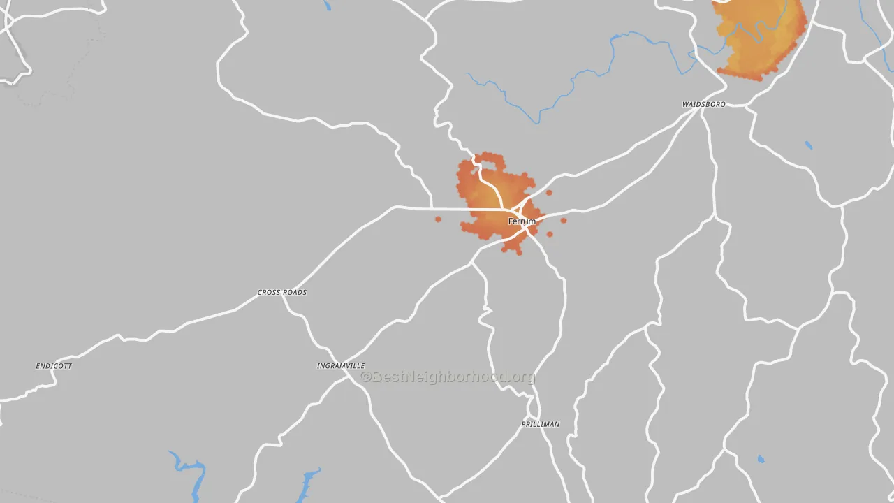 Bike Grade map of 24088, VA