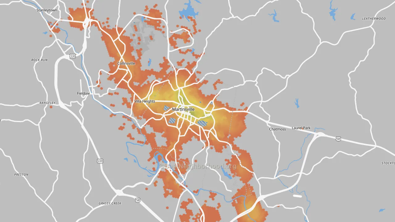 Bike Grade map of 24112, VA