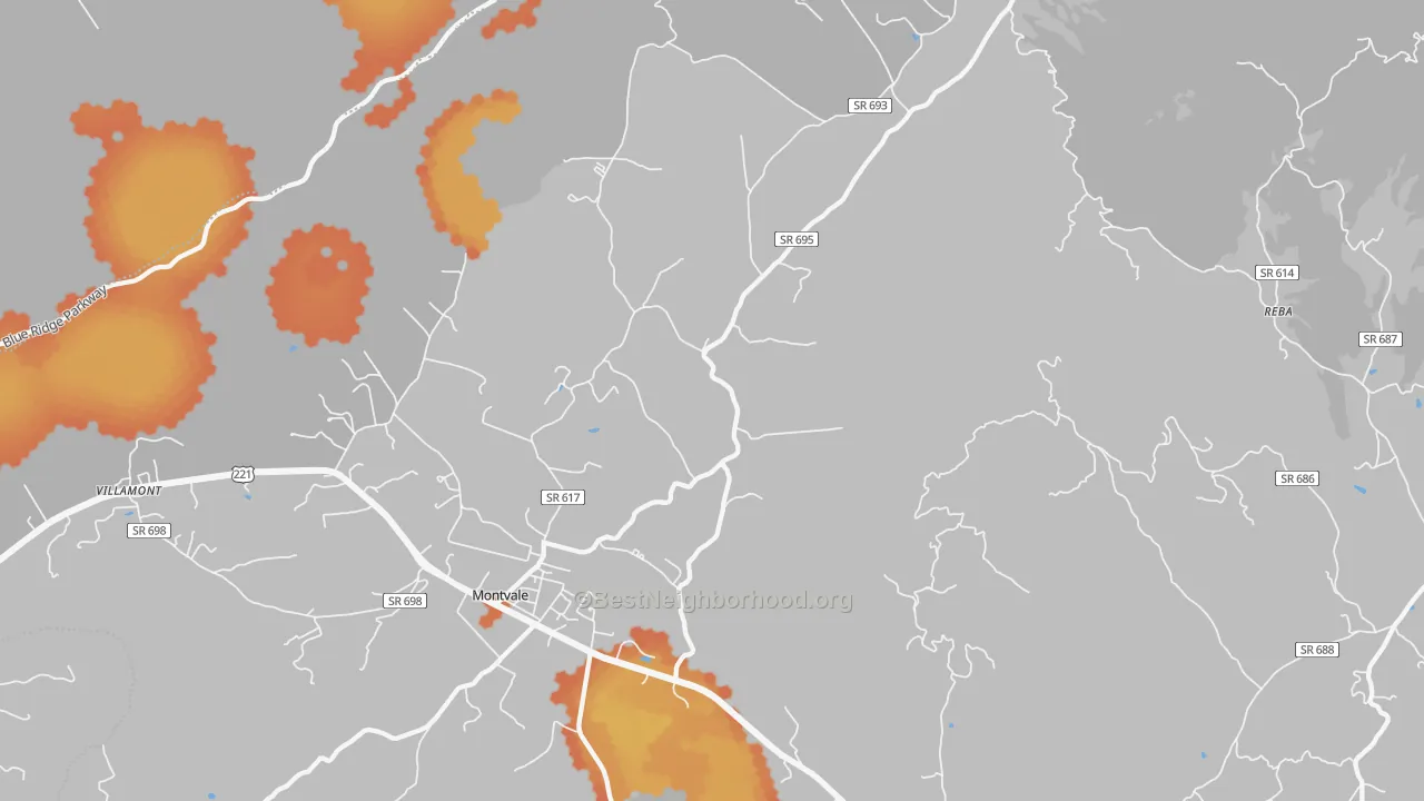 Bike Grade map of 24122, VA