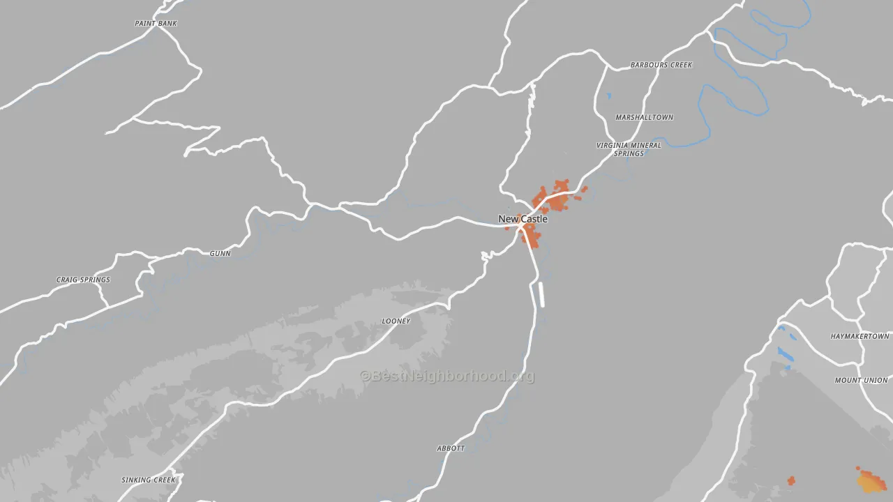 Bike Grade map of 24127, VA