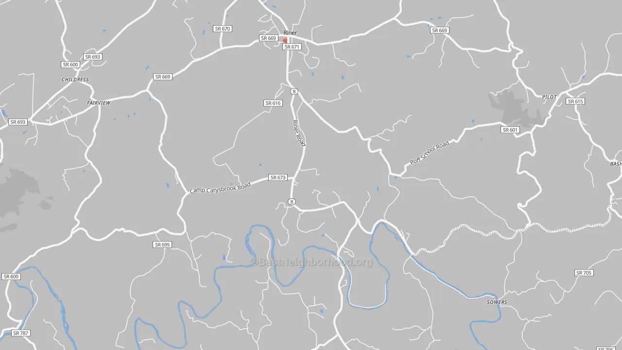 Bike Grade map of 24149, VA