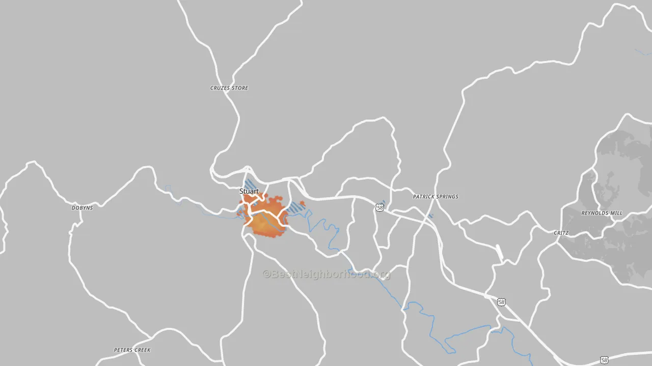 Bike Grade map of 24171, VA