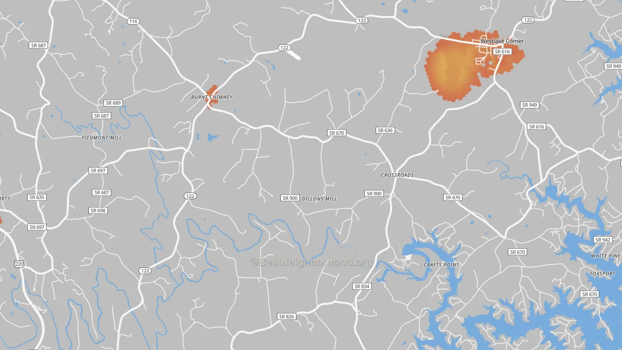 Bike Grade map of 24184, VA