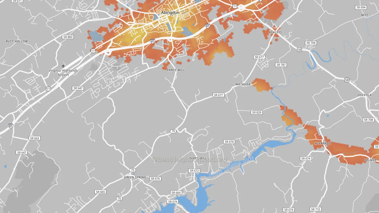 Bike Grade map of 24211, VA