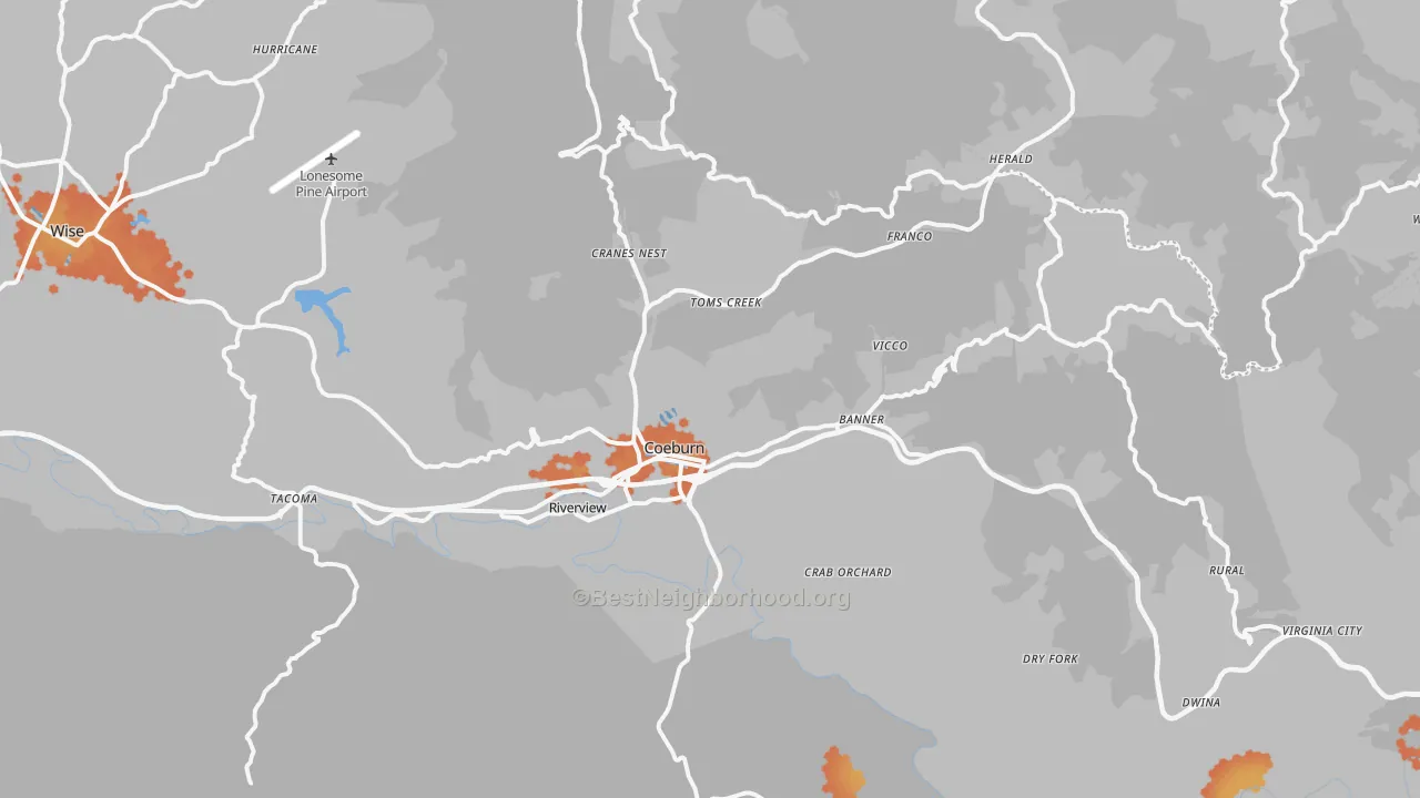 Bike Grade map of 24230, VA