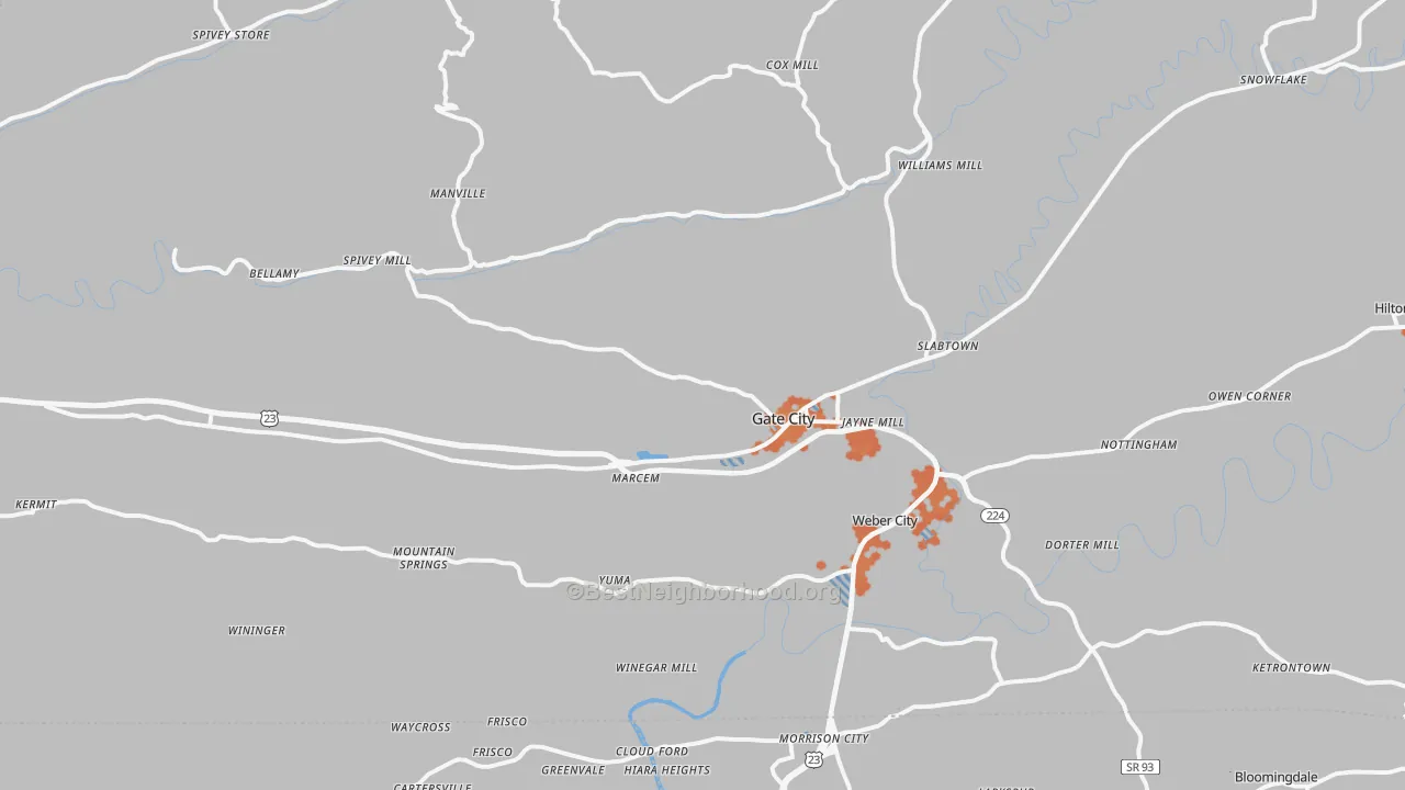 Bike Grade map of 24251, VA