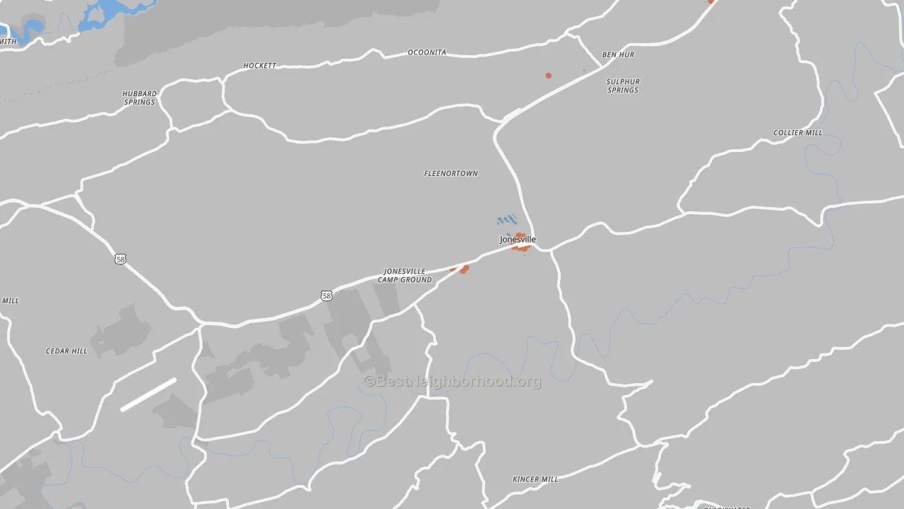 Bike Grade map of 24263, VA