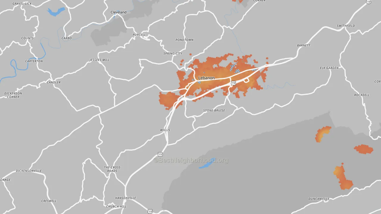 Bike Grade map of 24266, VA