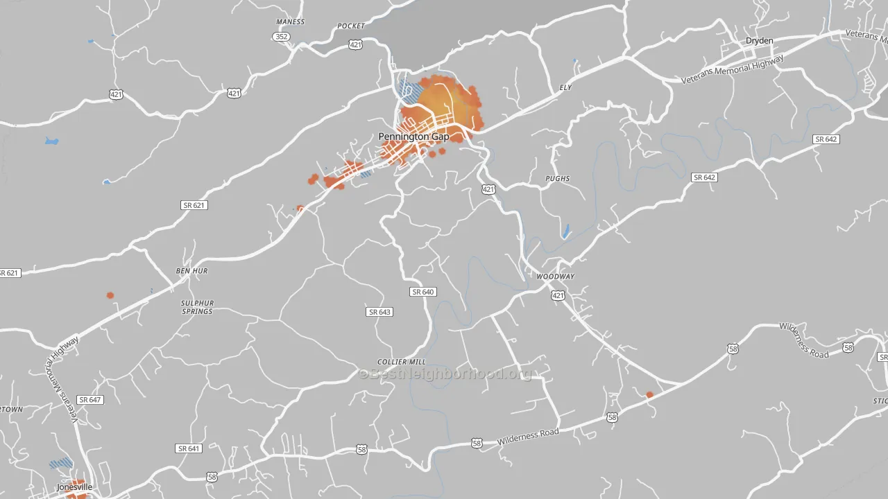Bike Grade map of 24277, VA