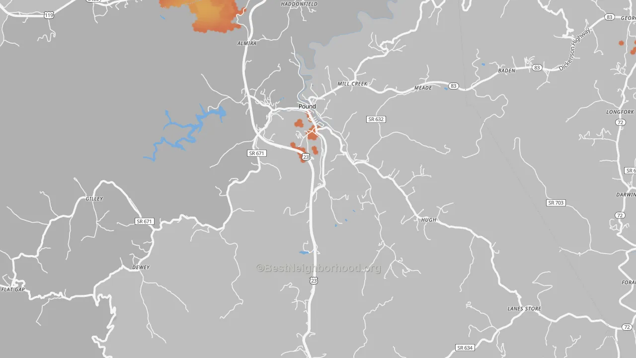 Bike Grade map of 24279, VA