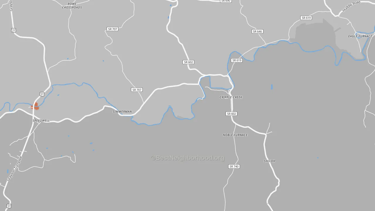 Bike Grade map of 24322, VA